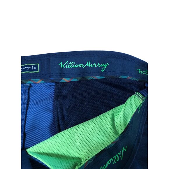 William Murray Golf Shorts Mens 38 Straight Fit Quick Dry Chino Dark Blue Lightw - Picture 6 of 12